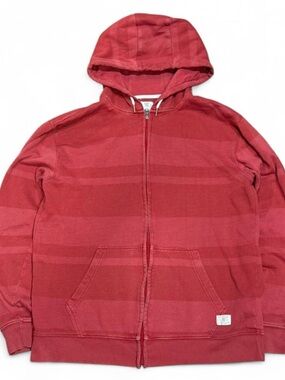 Y2K DC Shoes Striped Red Zip Up Hoodie